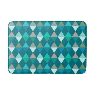 Harlequin / diamantpatroon - Blauwgroen en Aqua Badmat