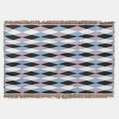 Harlequin Diamond Pattern - Blue and Dusty Lila Deken (Voorkant)