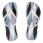 Harlequin Diamond Pattern - Blue and Dusty Lila Teenslippers (Voetbed)