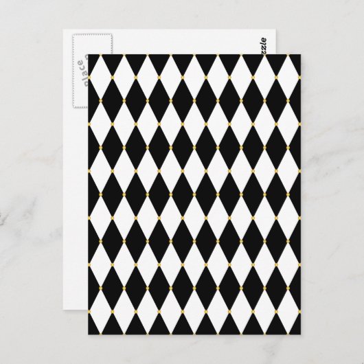 Harlequin Diamond Pattern Briefkaart (Voorkant / Achterkant)