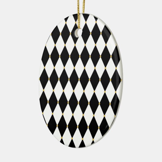 Harlequin Diamond Pattern Keramisch Ornament (Links)
