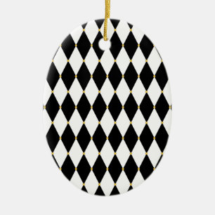 Harlequin Diamond Pattern Keramisch Ornament