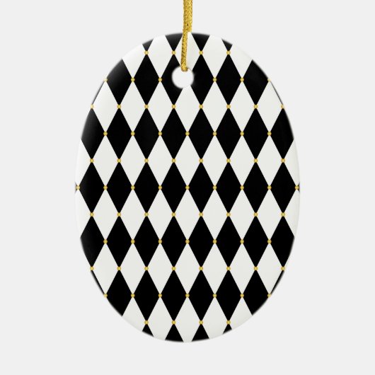 Harlequin Diamond Pattern Keramisch Ornament (Voorkant)