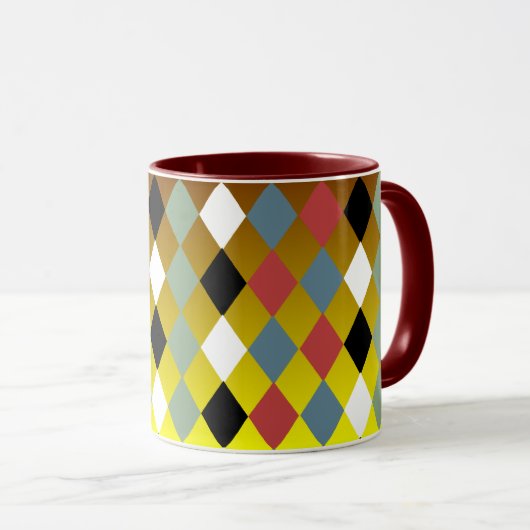 Harlequin Diamond Pattern Mok (Voorkant rechts)