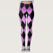 Harlequin ~ Diamond Pattern ~ Roze & Paars design Leggings (Voorkant)