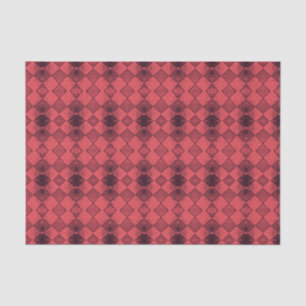  Harlequin Diamond Red Black Pattern Tissuepapier