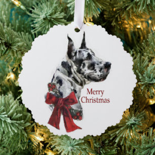 Harlequin Dog Great Christmas Cadeaus Ornament Kaart