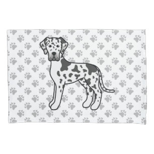 Harlequin Dog Great Dane Schattige Cartoon Hond & Kussensloop