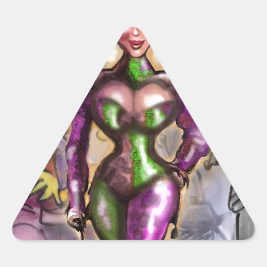 Harlequin Driehoek Sticker (Voorkant)