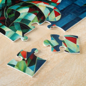 Harlequin Elegance: premium puzzelkunst Legpuzzel (Zijkant)