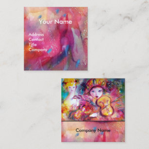 HARLEQUIN EN COLUMBINE-muziek, decor, theaterartie Vierkante Visitekaartje