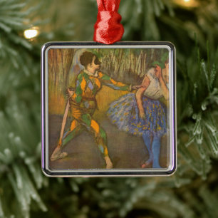Harlequin en Columbine van Edgar Degas  Kunst Metalen Ornament