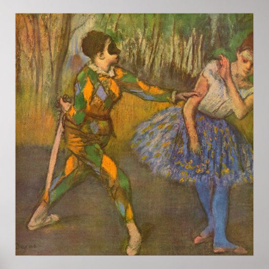 Harlequin en Columbine van Edgar Degas Kunst Poster (Voorkant)