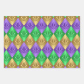 Harlequin Fleur-de-Lis Mardi Gras Pattern Inpakpapier Vel (Voorkant 3)