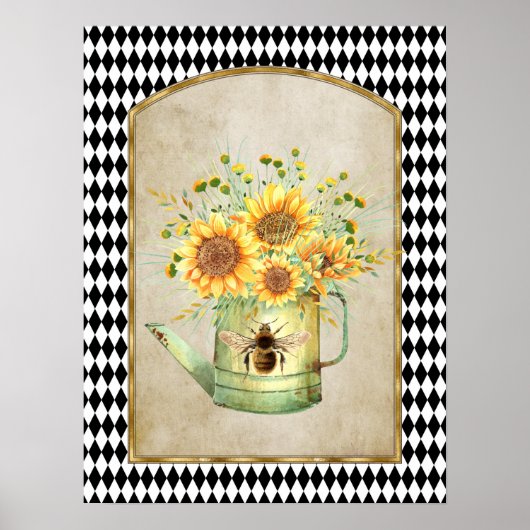 Harlequin Garden Sunflower Poster (Voorkant)