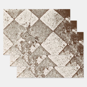 Harlequin Geïnspireerde oude Sepia textuur Inpakpapier Vel