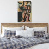 Harlequin, gemaakt door Juan Gris, Cubistische ku Canvas Afdruk (Insitu (Slaapkamer))