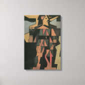 Harlequin, gemaakt door Juan Gris, Cubistische ku Canvas Afdruk (Voorkant)