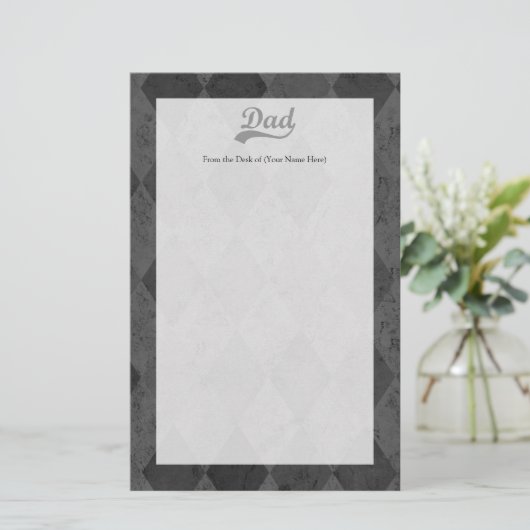 Harlequin Gray Shades Dad Briefpapier (Staand voorkant)