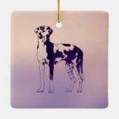 Harlequin Great Dane Keramisch Ornament (Achterkant)