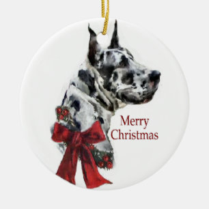 Harlequin Great Dane-kerstcadeau-versiering Keramisch Ornament