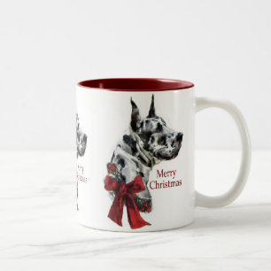 Harlequin Great Dane-kerstcadeaus Tweekleurige Koffiemok