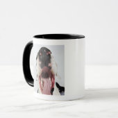 Harlequin Great Dane met open mond, close-up, Mok (Voorkant links)