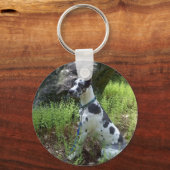 Harlequin Great Dane Sleutelhanger (Voorkant)
