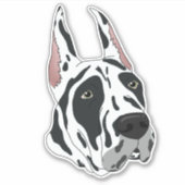 Harlequin Great Dane Sticker (Voorkant)