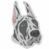 Harlequin Great Dane Sticker (Voorkant)