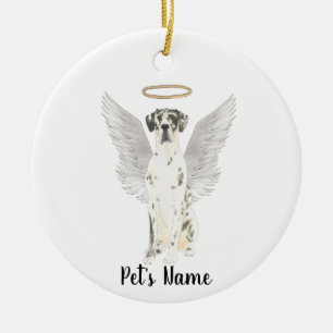Harlequin Great Dane Sympathy Memorial Keramisch Ornament