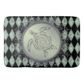Harlequin Green en Silver Glitter Zee Schildpad Badmat (Voorkant)