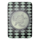 Harlequin Green en Silver Glitter Zee Schildpad Badmat (Voorkant Verticaal)
