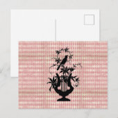 Harlequin Harp Bird Silhouette Briefkaart (Voorkant / Achterkant)