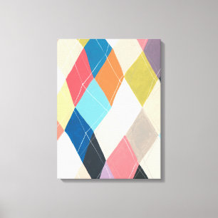 Harlequin Hopscotch - Argyle Pattern Canvas Afdruk