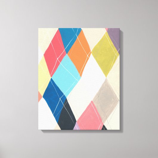 Harlequin Hopscotch - Argyle Pattern Canvas Afdruk (Voorkant)
