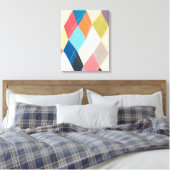 Harlequin Hopscotch - Argyle Pattern Canvas Afdruk (Insitu (Slaapkamer))