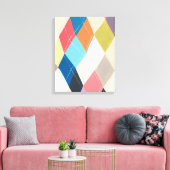 Harlequin Hopscotch - Argyle Pattern Canvas Afdruk (Insitu (Woonkamer))