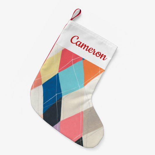 Harlequin Hopscotch - Argyle Pattern Kleine Kerstsok (Voorkant (Hangend))
