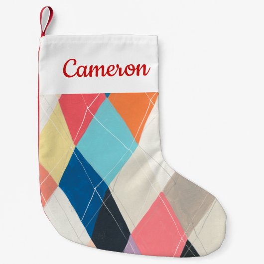 Harlequin Hopscotch - Argyle Pattern Kleine Kerstsok (Voorkant)