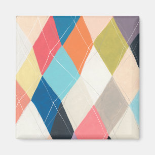 Harlequin Hopscotch - Argyle Pattern Magneet