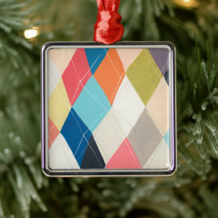 Harlequin Hopscotch - Argyle Pattern Metalen Ornament