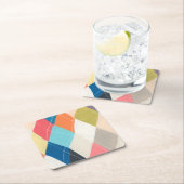 Harlequin Hopscotch - Argyle Pattern Vierkante Kartonnen Onderzetter (Insitu)