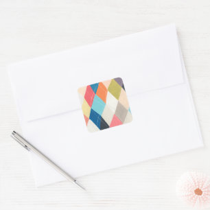 Harlequin Hopscotch - Argyle Pattern Vierkante Sticker