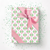 Harlequin Lattice in Pink and Green Cadeaupapier
