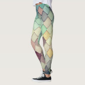 Harlequin Mermaid Diamond Shingle Pastel Leggings (Links)