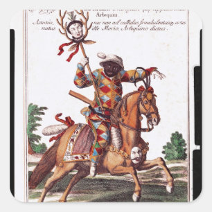 Harlequin op Horseback Vierkante Sticker