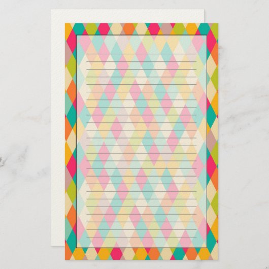 Harlequin patroon briefpapier (Voorkant / Achterkant)