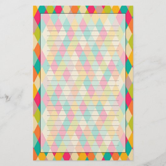 Harlequin patroon briefpapier (Voorkant)