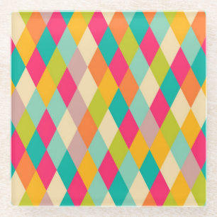 Harlequin patroon glazen onderzetter